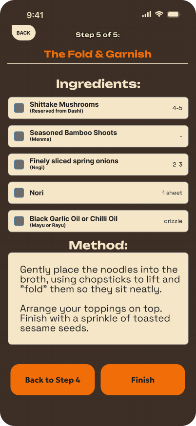 COOKA hi-fi: Cook Mode step 5