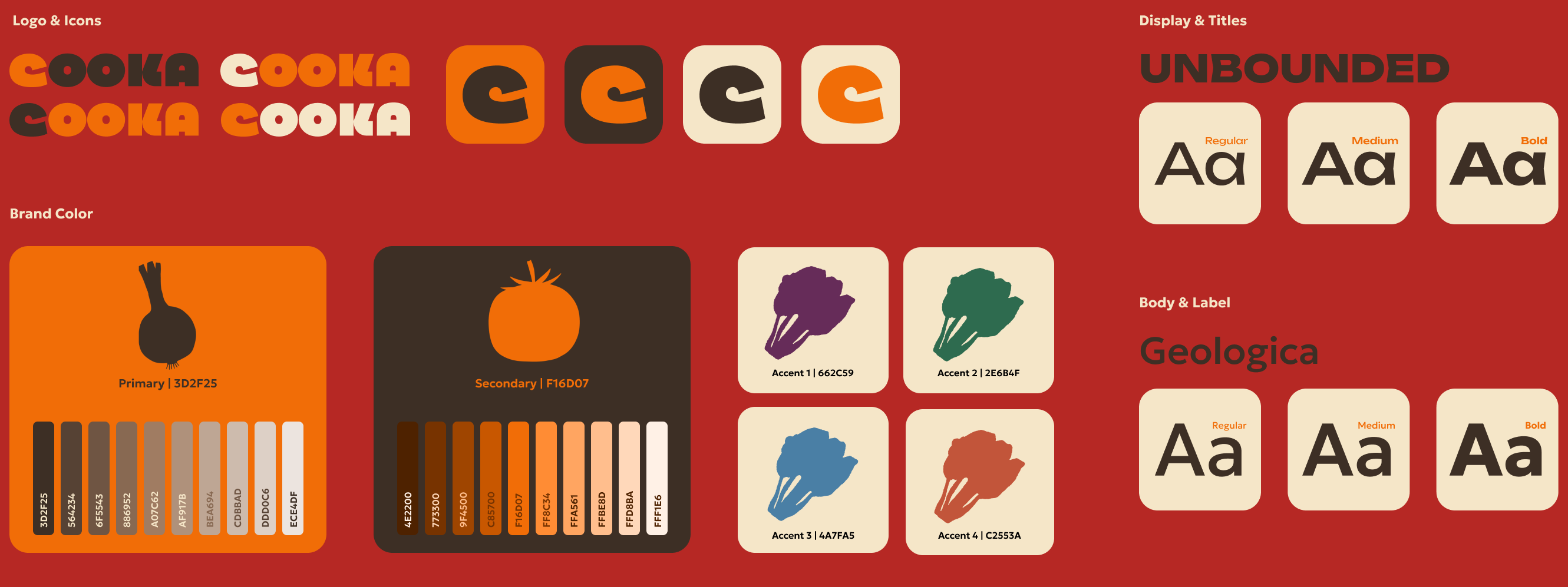 Cooka brand identity — logo, icons, and colour system